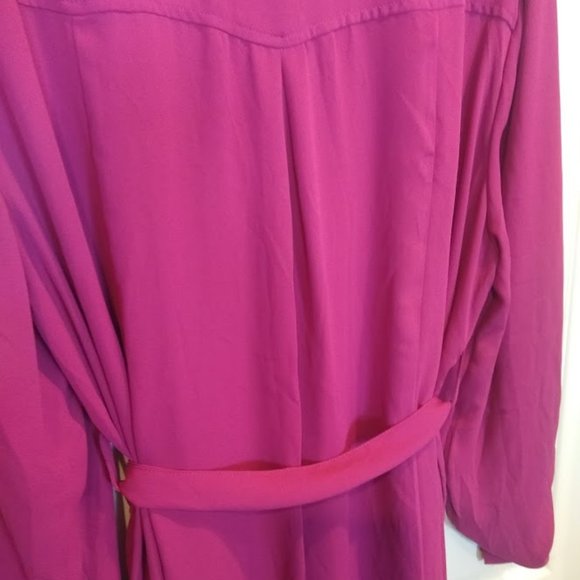 NWT Torrid Magenta Chiffon Trench Coat 1X 14-16 Plus - Picture 11 of 11